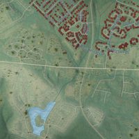 Second close-up of the map of Elon, North Carolina print showing more streets and buildings