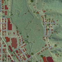 Second close-up of the map of Elroy, Wisconsin print showing more streets and buildings
