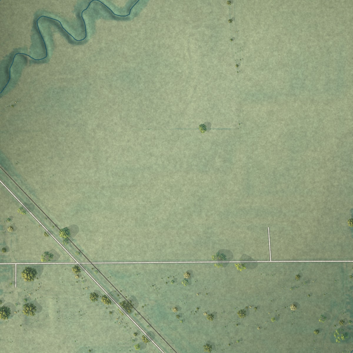 Second close-up of the map of Elyria, Kansas print showing more streets and buildings