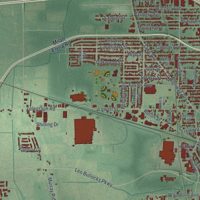 Second close-up of the map of Elyria, Ohio print showing more streets and buildings