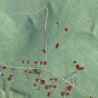 Second close-up of the map of Emeigh, Pennsylvania print showing more streets and buildings