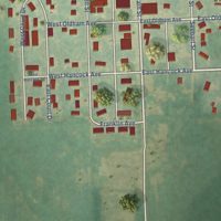 Second close-up of the map of Emerado, North Dakota print showing more streets and buildings