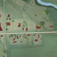 Second close-up of the map of Emerald, Nebraska print showing more streets and buildings