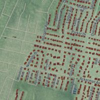 Second close-up of the map of Emerson, New Jersey print showing more streets and buildings