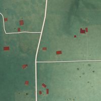 Second close-up of the map of Emet, Oklahoma print showing more streets and buildings