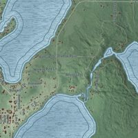 Second close-up of the map of Emily, Minnesota print showing more streets and buildings