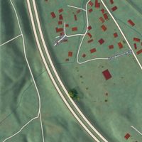 Second close-up of the map of Emlyn, Kentucky print showing more streets and buildings