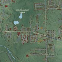 Second close-up of the map of Emmett, Calhoun County, Michigan print showing more streets and buildings