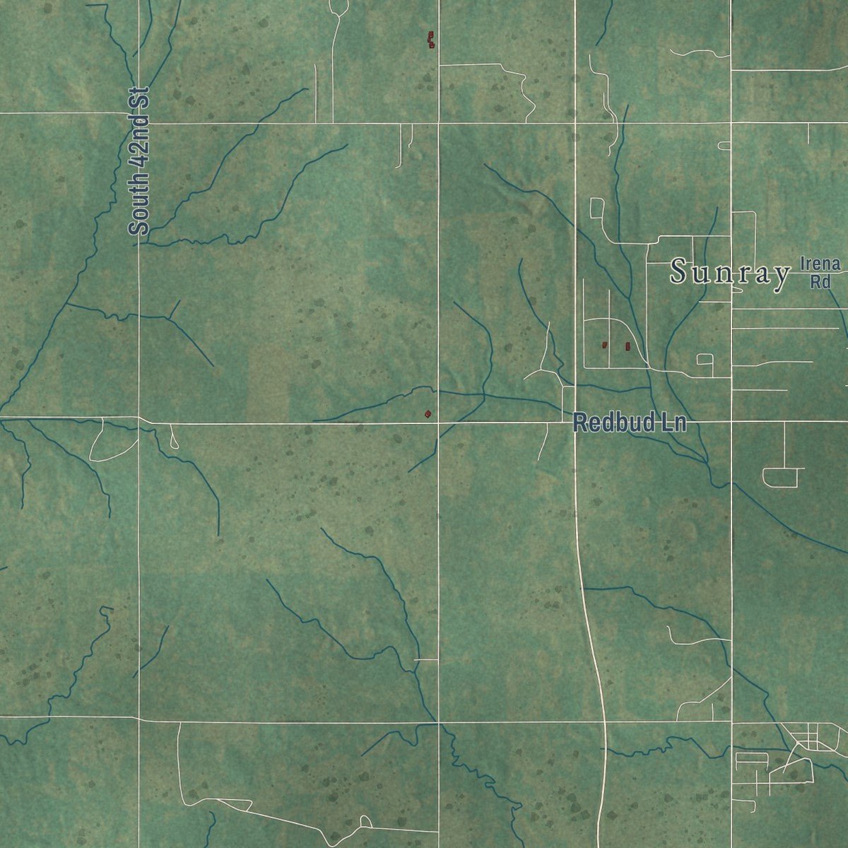 Second close-up of the map of Empire City, Oklahoma print showing more streets and buildings