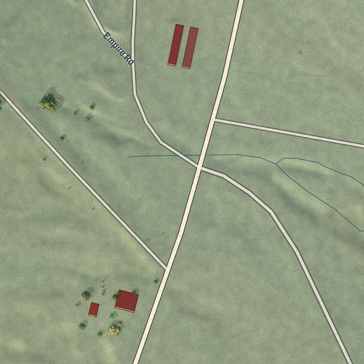 Second close-up of the map of Empire, Nevada print showing more streets and buildings