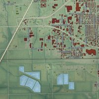 Second close-up of the map of Emporia, Kansas print showing more streets and buildings