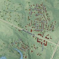 Second close-up of the map of Emporia, Virginia print showing more streets and buildings