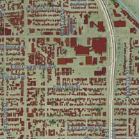 Second close-up of the map of Encanto, Arizona print showing more streets and buildings