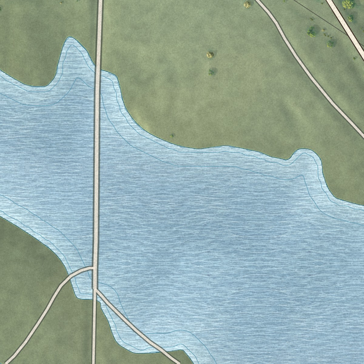 Second close-up of the map of Enders, Nebraska print showing more streets and buildings