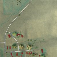 Second close-up of the map of Endicott, Washington print showing more streets and buildings