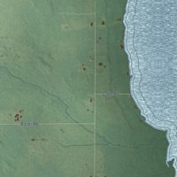 Second close-up of the map of Engadine, Michigan print showing more streets and buildings