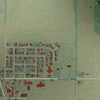 Second close-up of the map of England, Arkansas print showing more streets and buildings