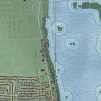 Second close-up of the map of Englewood, Ohio print showing more streets and buildings
