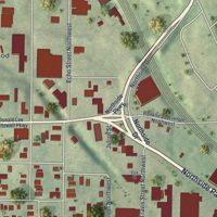 Second close-up of the map of English Avenue, Georgia print showing more streets and buildings