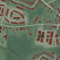 Second close-up of the map of Englishtown, New Jersey print showing more streets and buildings
