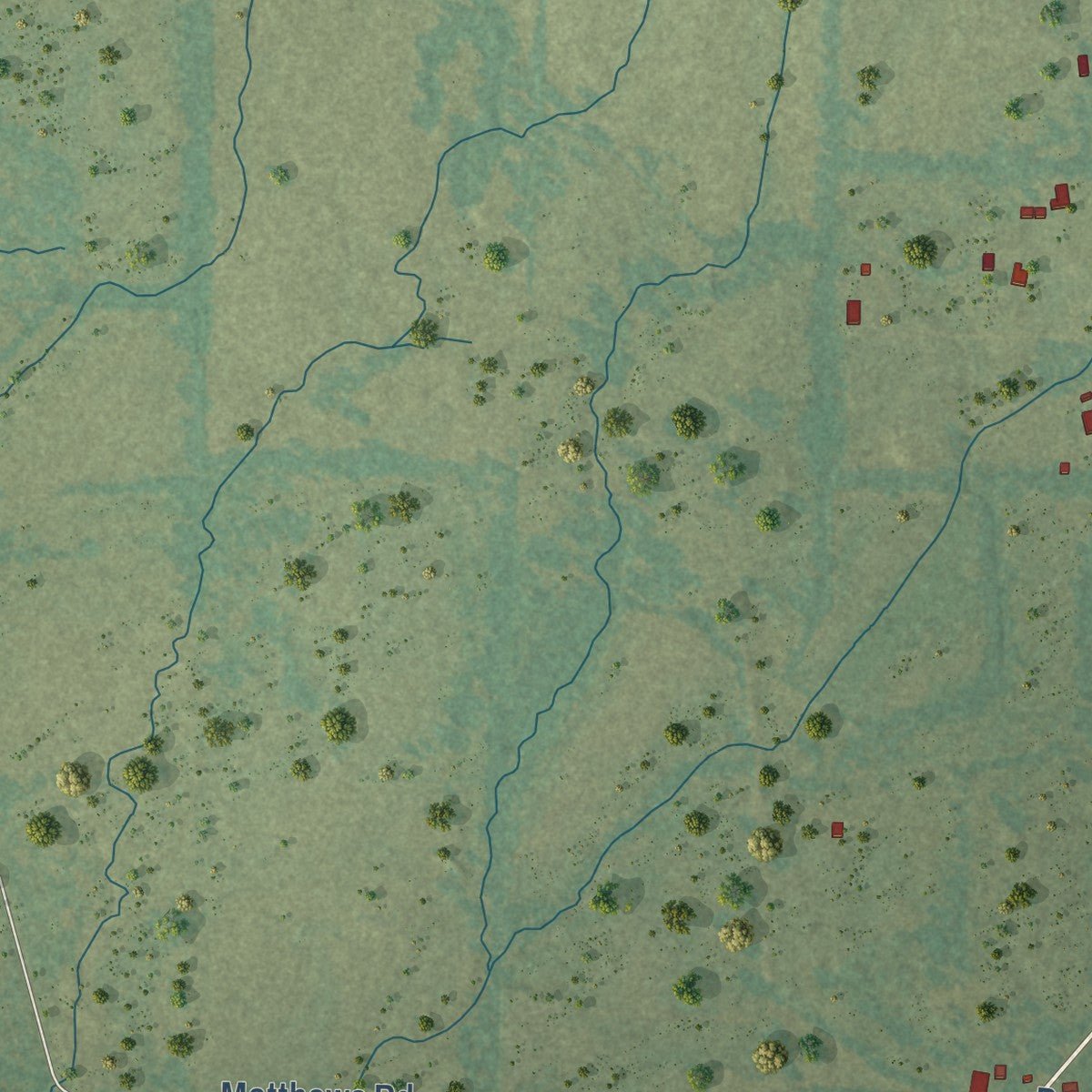 Second close-up of the map of Enola, Arkansas print showing more streets and buildings