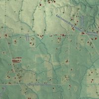 Second close-up of the map of Enterprise, Lincoln County, Mississippi print showing more streets and buildings