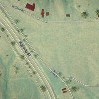 Second close-up of the map of Eolia, Missouri print showing more streets and buildings