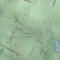 Second close-up of the map of Ephratah, New York print showing more streets and buildings