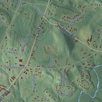 Second close-up of the map of Epping, New Hampshire print showing more streets and buildings