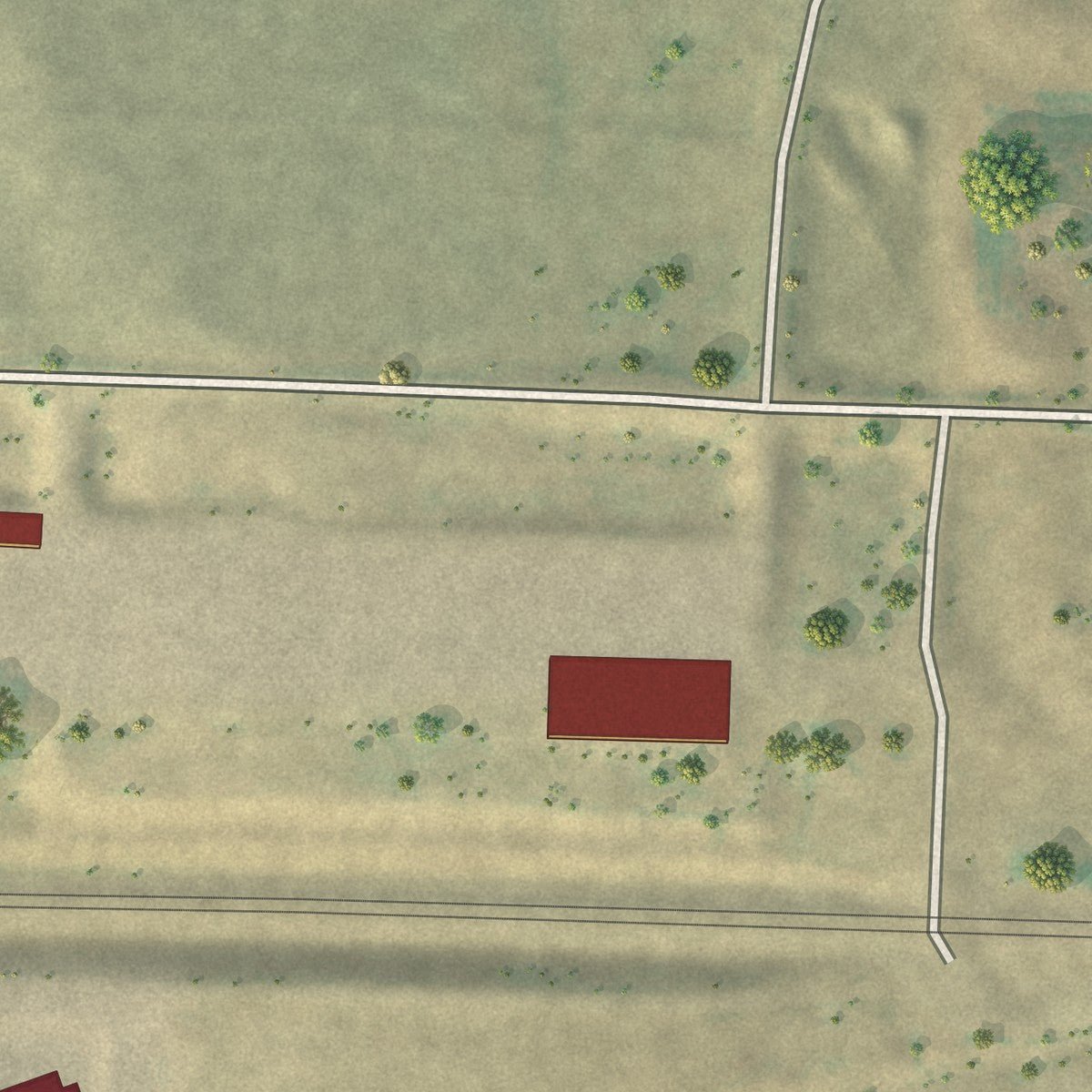 Second close-up of the map of Epping, North Dakota print showing more streets and buildings