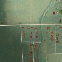 Second close-up of the map of Epps, Louisiana print showing more streets and buildings