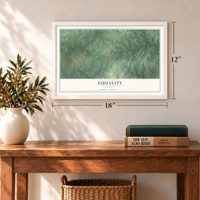 Equality, Alabama map, 12 x 18 inch print in a white frame in an entryway