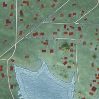 Second close-up of the map of Erlands Point, Washington print showing more streets and buildings