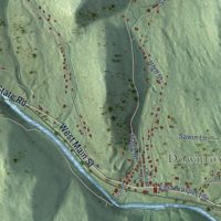 Second close-up of the map of Erving, Massachusetts print showing more streets and buildings