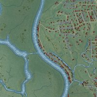 Second close-up of the map of Escatawpa, Mississippi print showing more streets and buildings