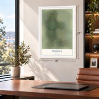 Eskdale, Utah map, 18 x 24 inch print in a white frame in a home office