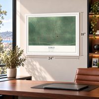Esko, Minnesota map, 18 x 24 inch print in a white frame in a home office
