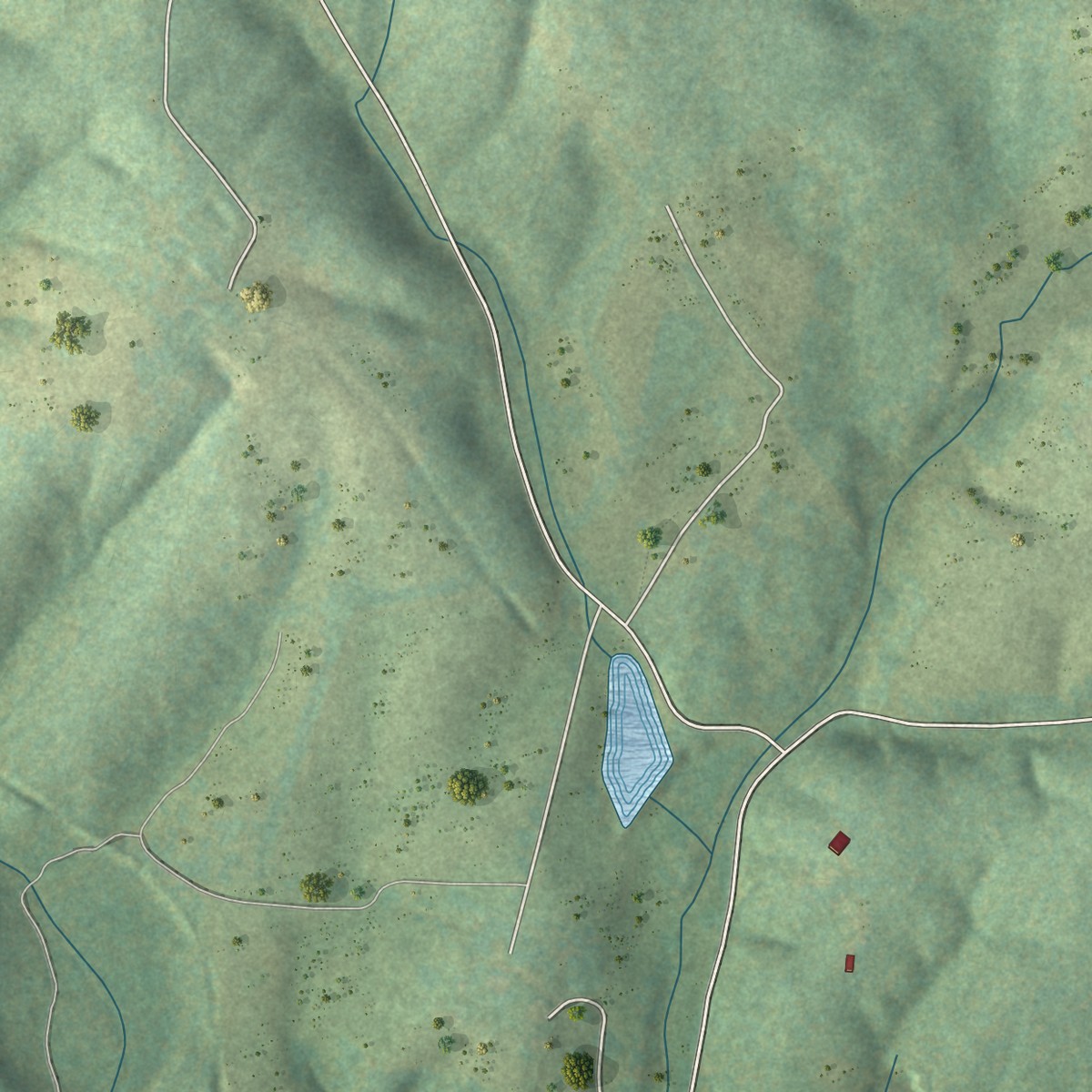 Second close-up of the map of Esmont, Virginia print showing more streets and buildings