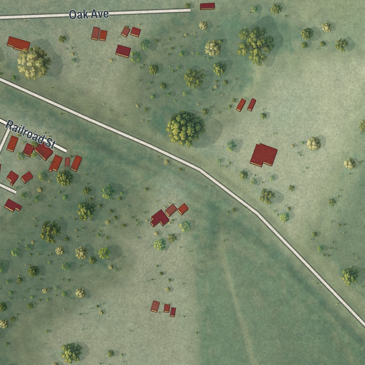 Second close-up of the map of Espanola, Florida print showing more streets and buildings