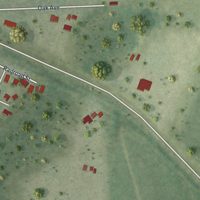 Second close-up of the map of Espanola, Florida print showing more streets and buildings