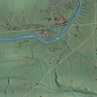 Second close-up of the map of Esperance, New York print showing more streets and buildings