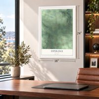 Esperance, New York map, 18 x 24 inch print in a white frame in a home office