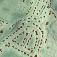 Second close-up of the map of Essex Fells, New Jersey print showing more streets and buildings