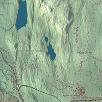 Close-up of the map of Essex, Vermont print showing terrain and local geography