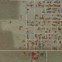 Second close-up of the map of Estancia, New Mexico print showing more streets and buildings
