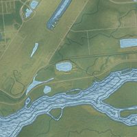 Second close-up of the map of Ester, Alaska print showing more streets and buildings