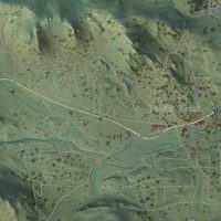 Second close-up of the map of Estes Park, Colorado print showing more streets and buildings