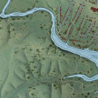 Second close-up of the map of Estill Springs, Tennessee print showing more streets and buildings