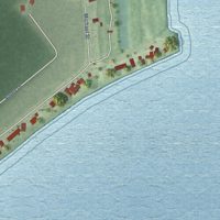 Second close-up of the map of Estral Beach, Michigan print showing more streets and buildings