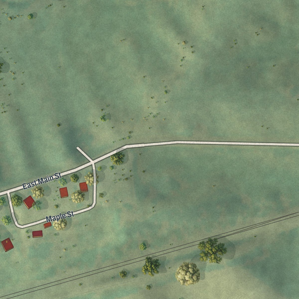 Second close-up of the map of Ethel, Missouri print showing more streets and buildings